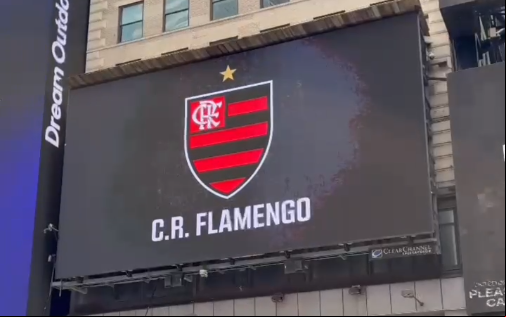 Flamengo exibe escudo do clube na Times Square (Foto: Reprodução)